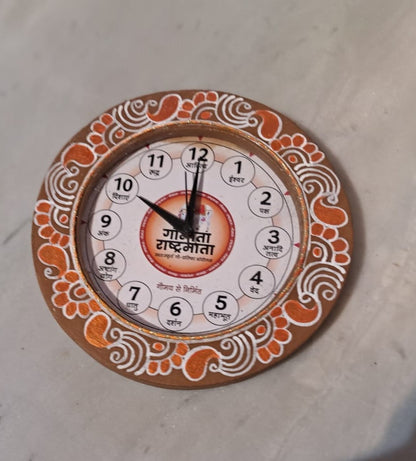Wall Clock Made of Cow Dung